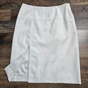 NEW Tombolini White Pencil Skirt Side Zip Closure Made in Italy Front Zipper 42